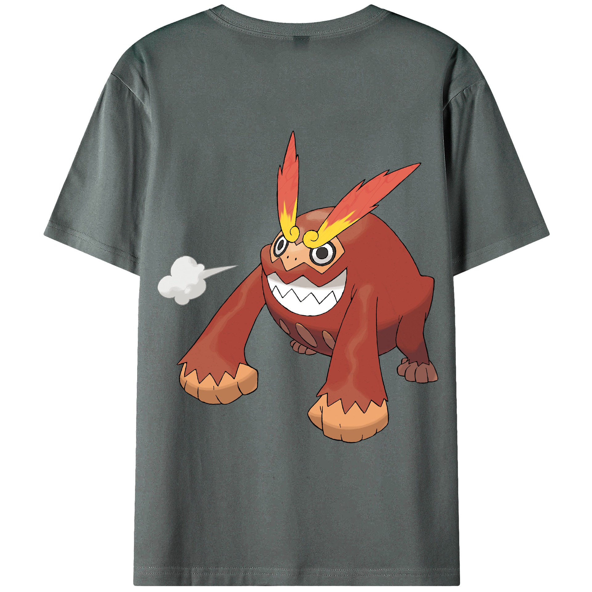 （画像用） ポケットモンスター Pokémon 綿100％ メンズ半袖Tシャツ（バックプリント） 通気性